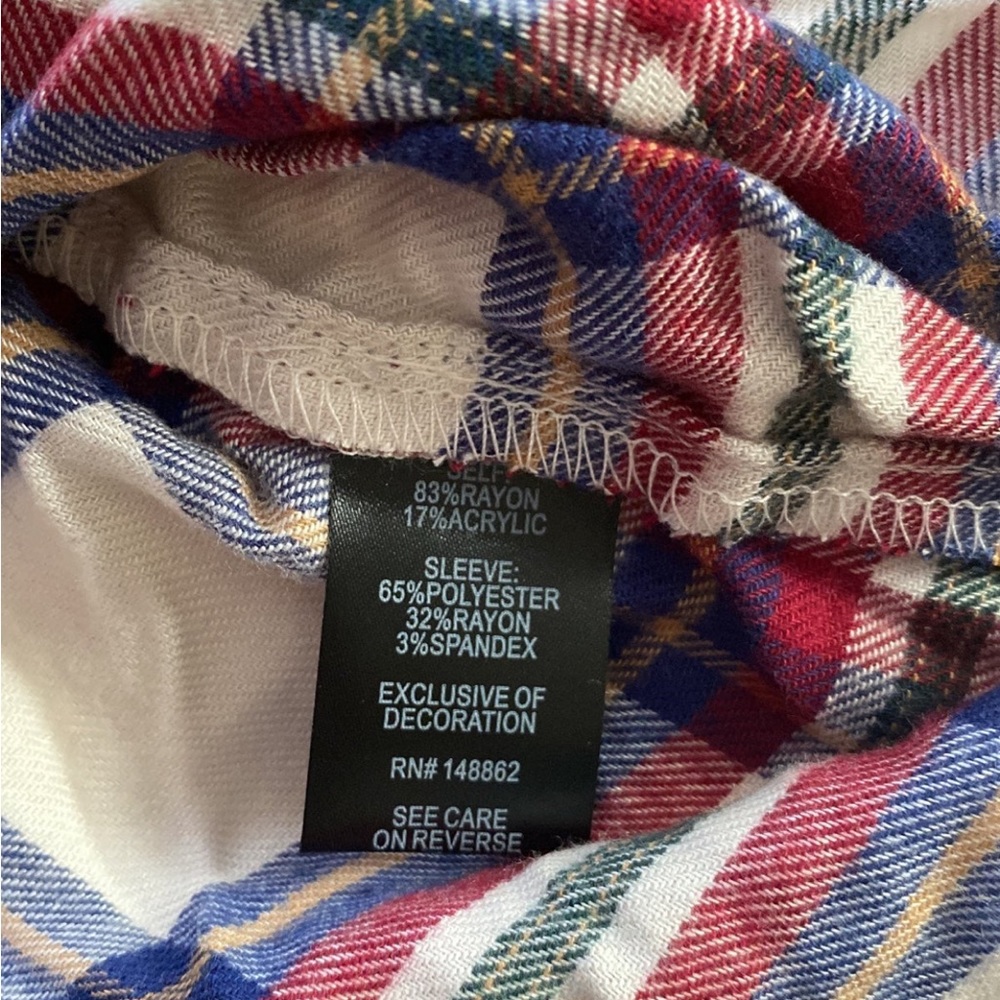 NWT Torrid cream button  up plaid long sleeve top size large - Picture 7 of 10